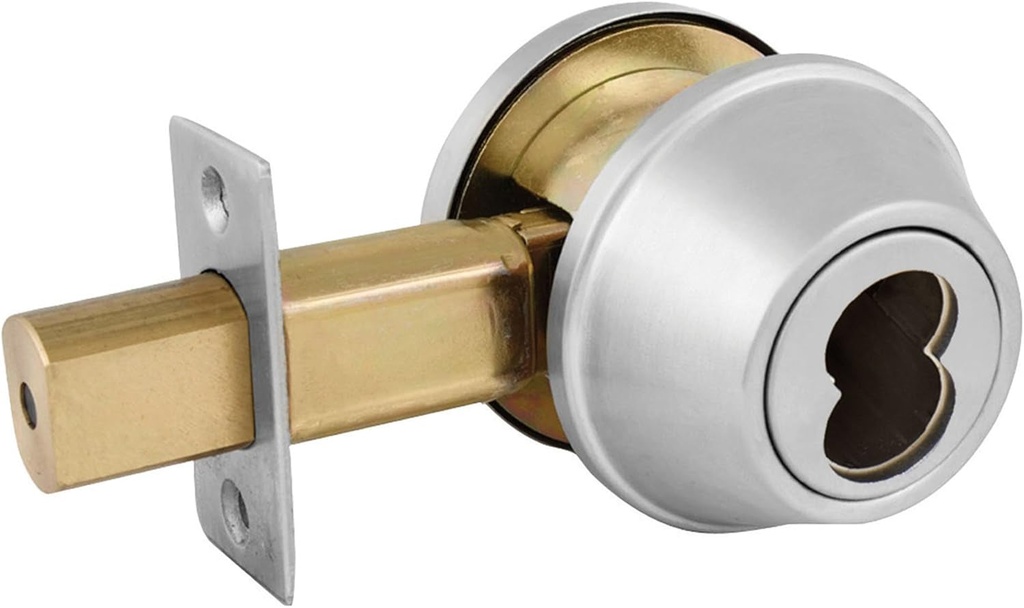 Master Lock DSCICSD32D Heavy Duty Single Cylinder Commercial Grade 2 SFIC Deadbolt, Brushed Chrome Finish
