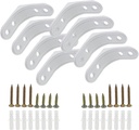 8Pcs 2 Inch L Brackets, Heavy Duty Wall Mount White L Corner Brackets Braces for Wood, Shelves, Cabinets, 90 Degree Triangle Shelf Support with Screws, Small Right Angle Bracket