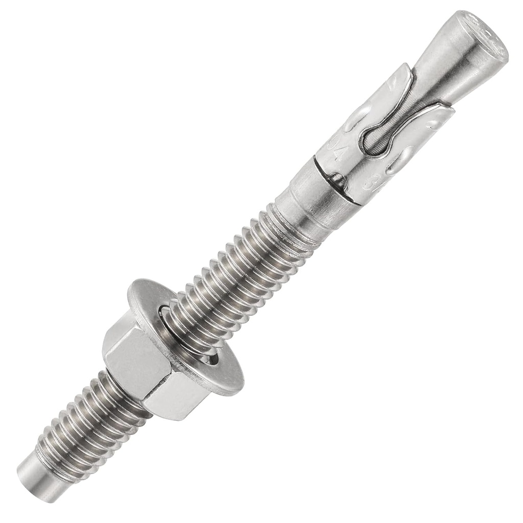 30Pcs 1/2X4-1/2" Inch Standard Fasteners for Heavy-Duty 304 Stainless Steel Wedge Anchors for Cement and Concrete