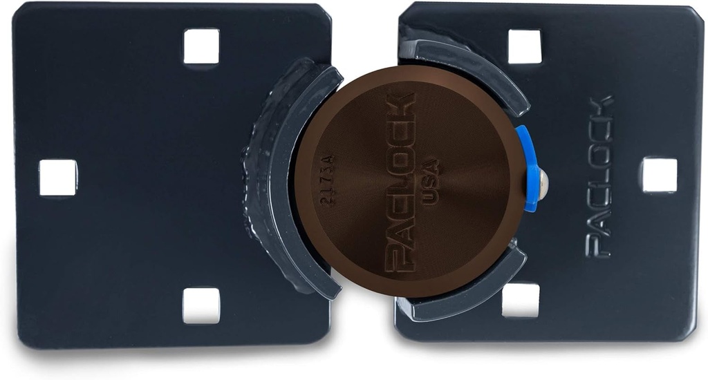 Paclock'S KT2173A/770 Hasp and Puck Combo Kit, Buy American Act Compliant, High Security 6-Pin Cylinder, Keyed Differently W/ 2 Keys, Brown Anod. Alum. Puck, Double Coated Grey Hasp