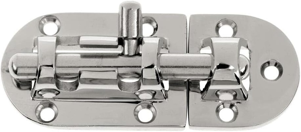 1/2Pack Stainless Steel 316 Door Window Lock Latch ，Marine Barrel Bolt Clasp Sliding Hasp Locks Push Pull Toggle Buckle W/Rubber Gaskets (1Pack, Length: 110Mm 4.33Inch)