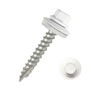 EAGLE 1 Metal Roofing Screws #10 - Painted Hex Head Self-Tapping Screws with EDPM Rubber Washer for Metal to Wood, Vinyl, Small Sheet Metal - Free Magnetic Driver (White, 1.5 Inch, 500)