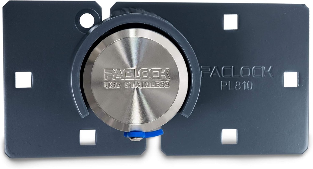 Paclock'S KT2173S/810 Hasp and Puck Combo Kit, Buy American Act Compliant, Stainless Steel Body, Grey Hasp, High Security 6-Pin Cylinder, One Lock Keyed to #26543 W/ 2 Keys, No Backplates