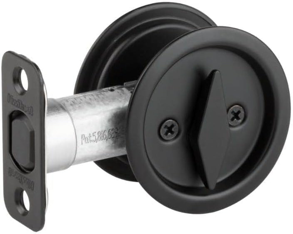 Kwikset 335-514 Privacy Pocket Door Locks, Matte Black