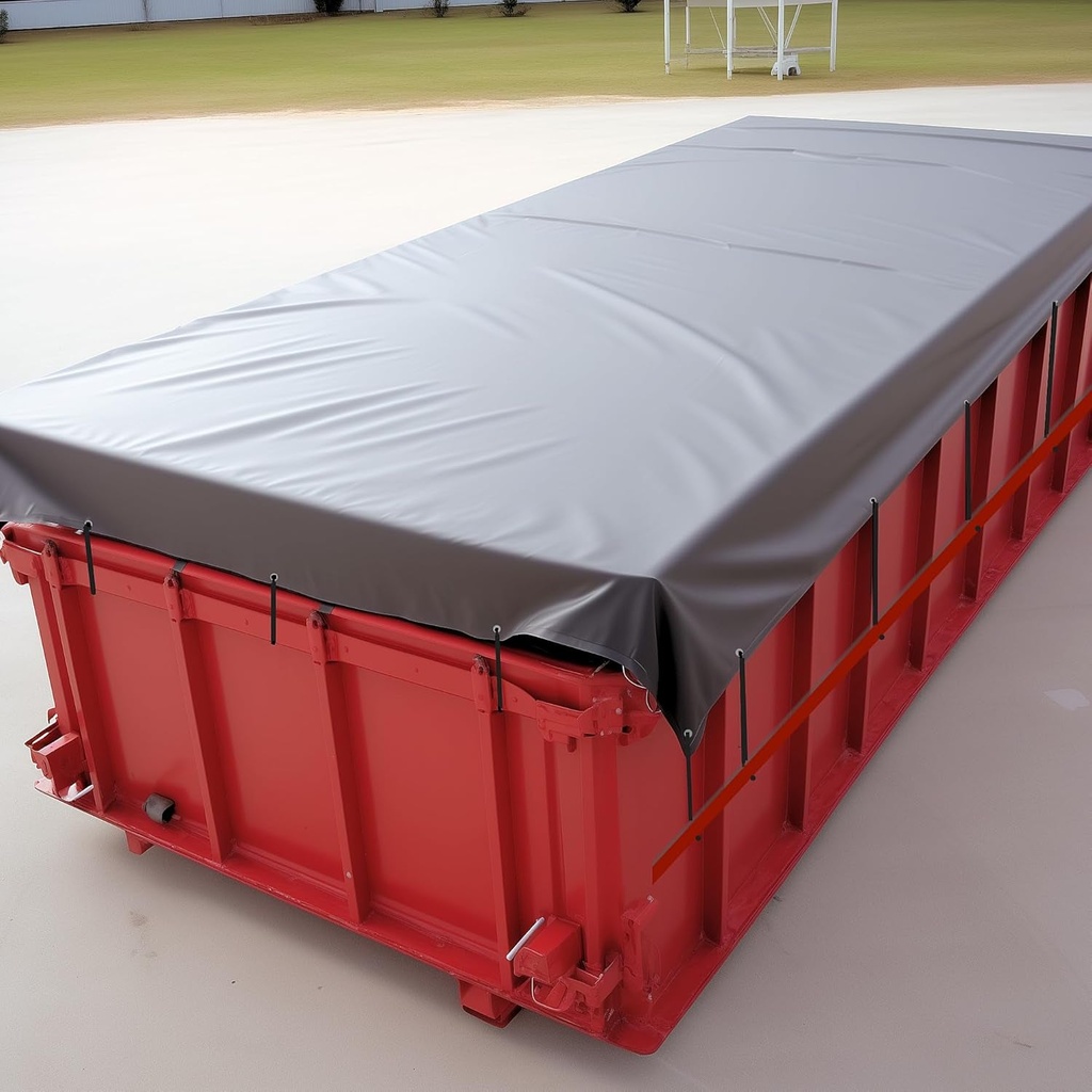 ALCO - Super Heavy Duty MESH Vinyl Dumpster Tarp/Cover - Affordable and Durable (12' X 26' - 18Oz Solid-Black)