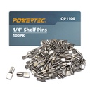 POWERTEC QP1106 1/4 Inch Shelf Pegs 100 Pcs, Spoon Shaped Shelf Pins Support Pegs for Shelves, Kitchen Cabinet Shelf, Bookshelf, Closet and Furniture, Nickel Plated Shelf Holders Pegs