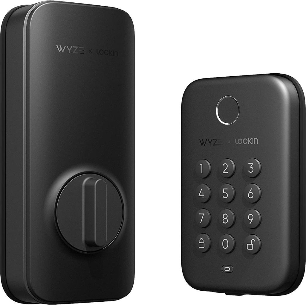 Wyze Auto-Lock Bolt, Fingerprint Keyless Entry Door Smart Bluetooth Deadbolt Replacement, Backlit Keypad, IPX5 Weatherproof, In-App History and Scheduled Access, BHMA, UL 20-Min Fire Rated