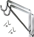 Welded HEAVY DUTY Closet Rod & Shelf Support Bracket - 2 Pack -Chrome