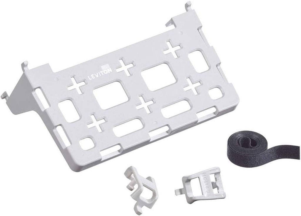 Leviton 49605-AUB Plastic Universal Shelf Bracket for Structured Media Center, White