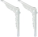 Sungmor Cast Iron Heavy Duty Shelf Brackets - Rustproof Sturdy 90° Right Angle Wall Hanging Supoort Board Hangers - 2PC White & 18.5Cm/7.3Inch - Elegant & Decorative Corner Brace Joint Angle Bracket