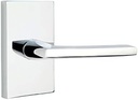 Emtek Dummy Set, Modern Rectangular Rosette, Helios Lever, Polished Chrome