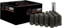 9/16" Bulge Acorn Spline Lug Nuts 1.9" 8 Lug Install Kit Black