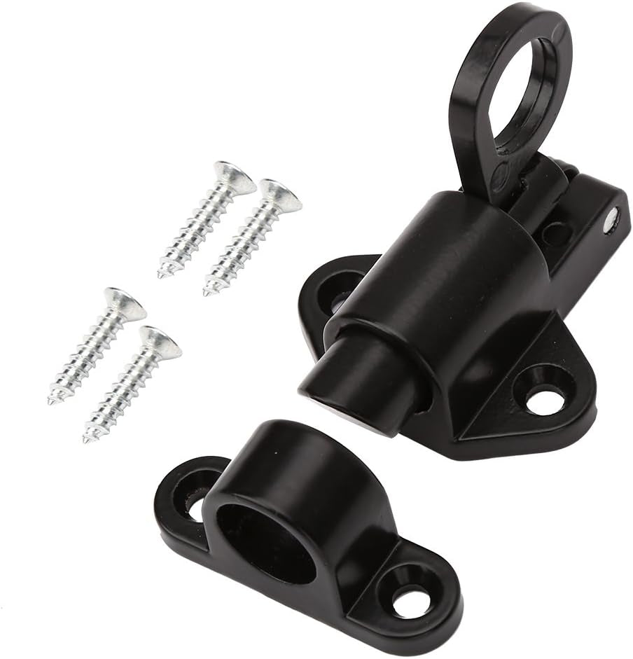 Black Aluminum Alloy Safety Resilient Security Automatic Window Gate Lock Spring Barrel Slide Bolt Latch for Window Cabinet