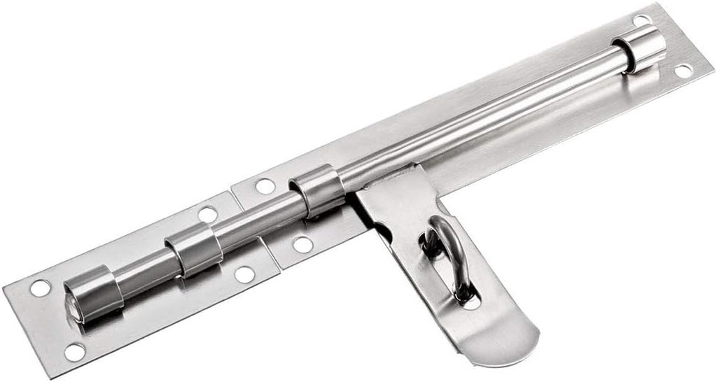 Uxcell 10" Sliding Bolt Gate Latch, Stainless Steel Door Hasp with Padlock Hole
