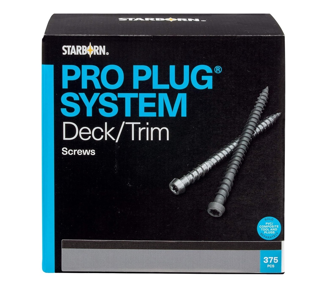 Pro Plug System Screws -Stainless Steel Type 316, #10 X 2-1/2", Star Drive, 375 Pieces for 100 Sq Ft of Decking or 250 Lineal Feet of Trim