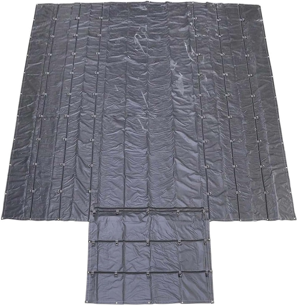 US Cargo Control Lightweight Lumber Tarp - 24 Feet X 28 Feet with 8 Foot Drop and Flap - Durable Protection for Your Flatbed Trailer Cargo - 14 Ounce Black Tarp for Flatbed