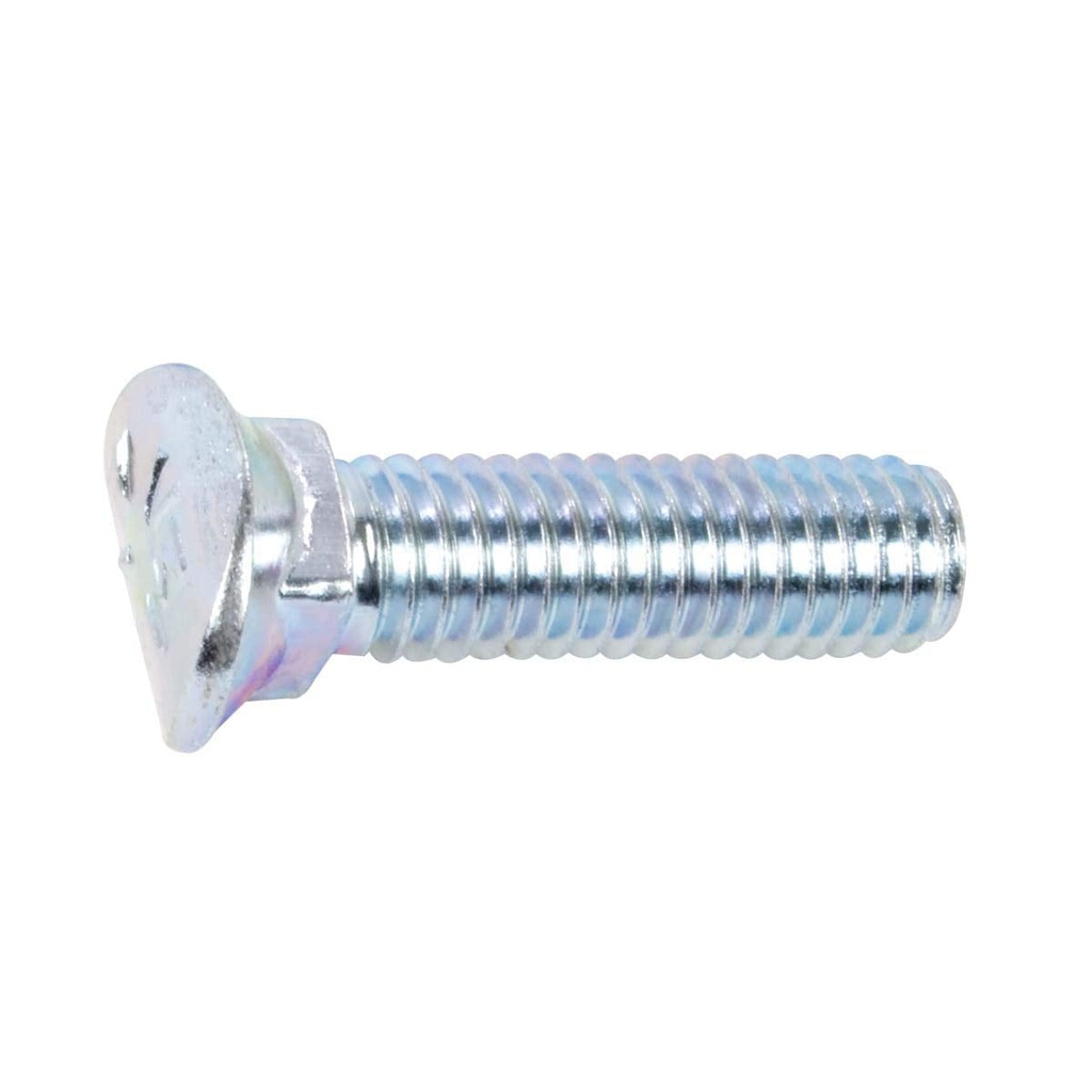 3/8 X 1-1/2" Plow Bolts Grade 5, Elliptical Head, Zinc Plated Steel (Quantity: 50) Coarse Thread, 3/8-16 X 1-1/2"