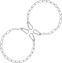 2Pcs Gate Chain Locks for Outdoor Fence, 20 Inch Stainless Steel Gate Link Chain Lock with Metal Buckles Chain Link Gate Latches for Pet Cages, Horse Goat Cow Dog Corral Supplies
