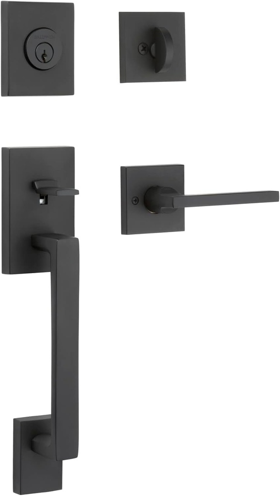 Baldwin SCLAJXSQURCSR190 Baldwin Sc.Lajxsqu.R.Csr La Jolla Sectional Single Cylinder Keyed Entry Handleset with Right Handed Interior Square Lever