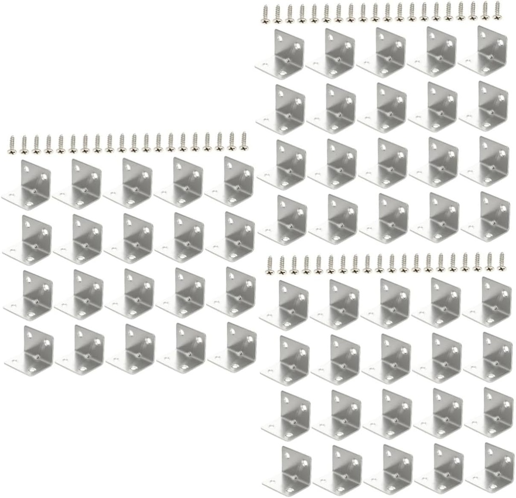 60 Pcs Corner Code Furniture Accessories Corner Bracket Heavy Duty Angle Brackets Corner Brace Right Angle Bracket Corner Shelf Support L Shape Bracket Corner Angle Joint Bracket