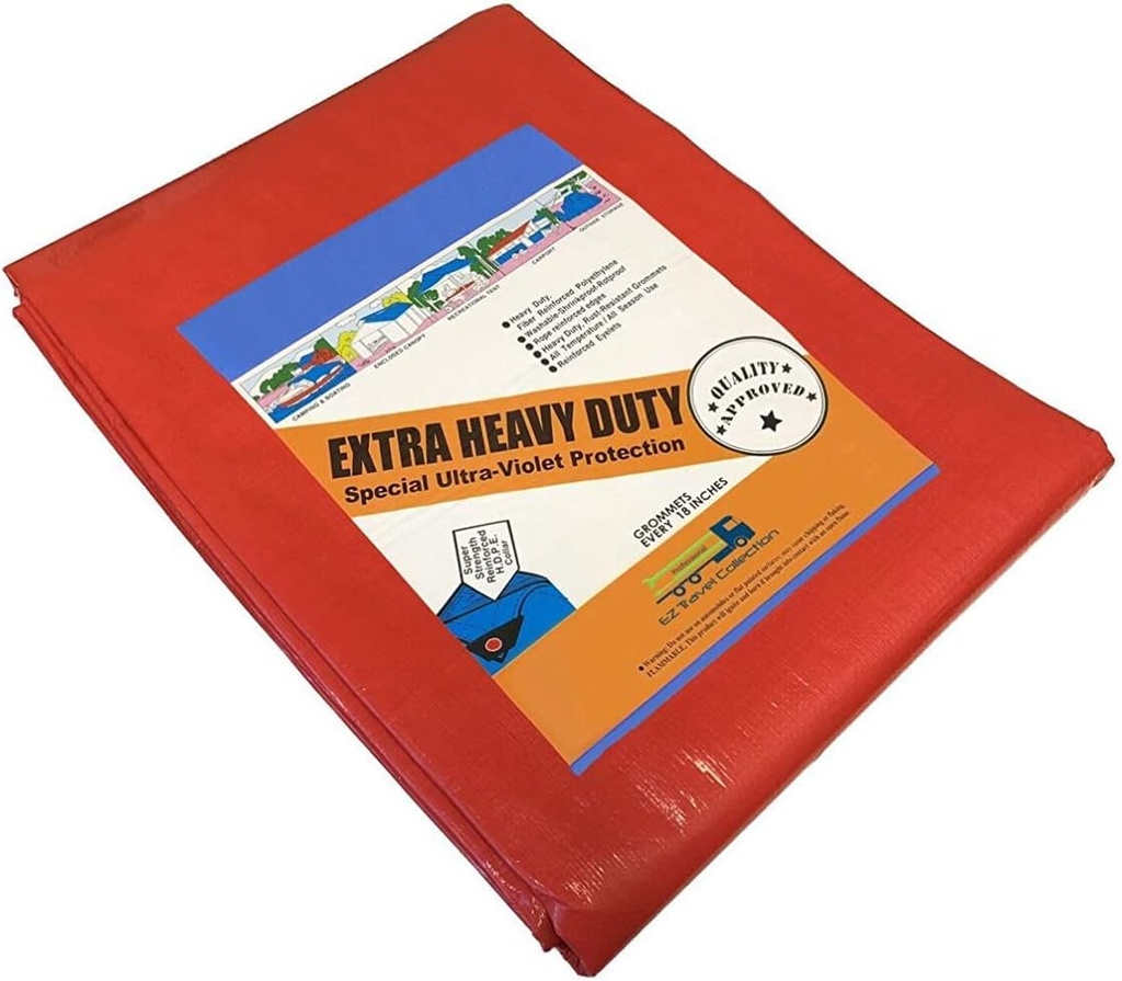 20' X 24' Heavy Duty Premium Red Poly Tarp 12 Mil Thickness …