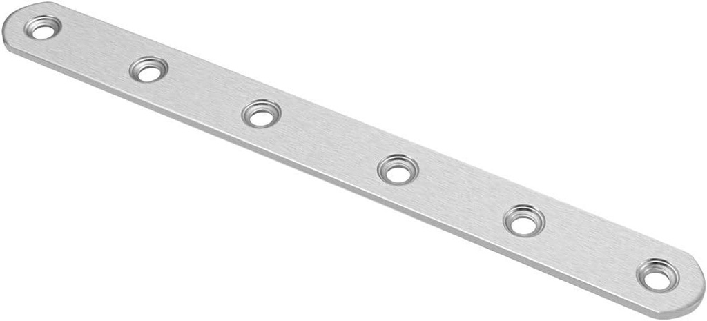 Uxcell Repair Plate, 197Mmx20Mm, Flat Fixing Mending Corner Brace Bracket Connector, Pack of 8