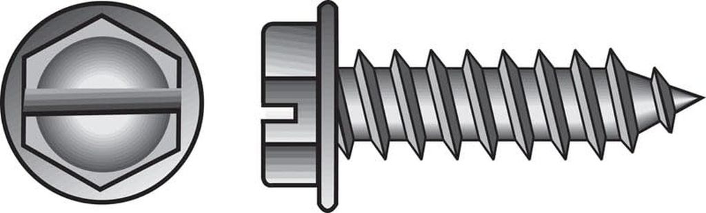 Hillman 8 Sizes X 1-1/4 In. L Slotted Hex Head Zinc-Plated Steel Sheet Metal Screws 100 Pk