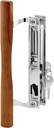 Prime-Line C 1149 Keyed Sliding Glass Door Handle Set – Replace Old or Damaged Door Handles Quickly – Wood & Chrome Plated Diecast, Hook Style, Flush Mount, Fits 6-5/8 In. Hole Spacing (1 Set)