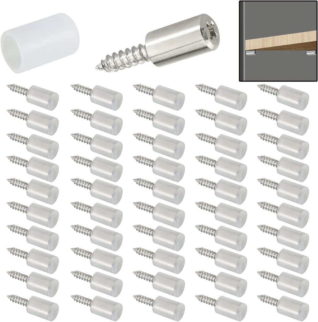 Shelf Support Pegs with Non-Slip Sleeve,Support Cabinet Shelf Pins for Kitchen Furniture & Bookcase Shelf Cabinet Closet Shelf Support (50 Pieces)