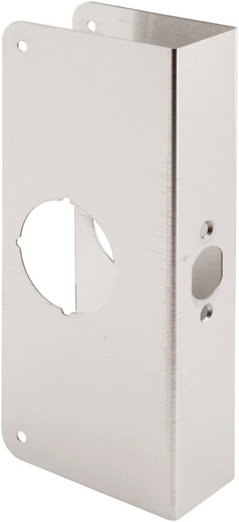 Prime-Line U 9586 Stainless Steel Lock and Door Reinforcement Plate for 1-3/4 In. Thick Doors, Stainless Steel Finish (Single Pack)
