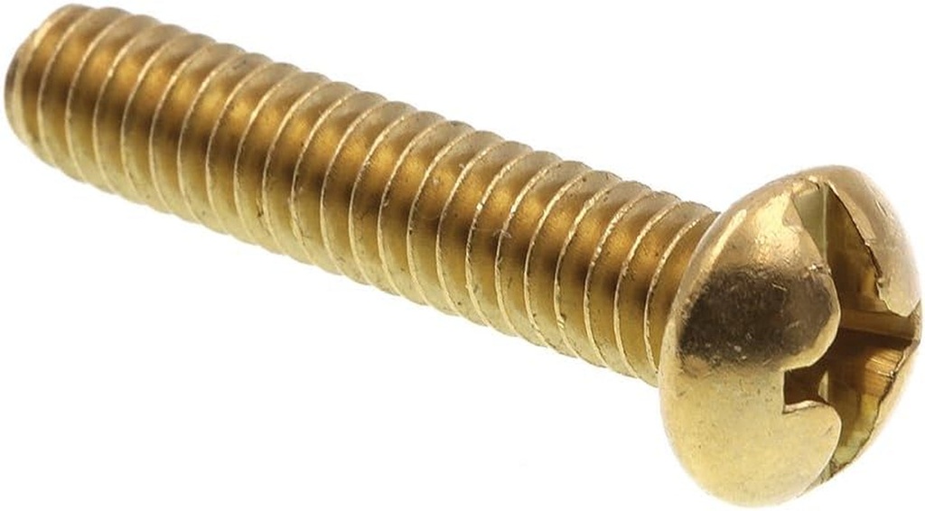 Prime-Line 9005414 Machine Screw, round Head, Slotted/Phillips Combo, 1/4 In-20 X 1-1/4 In, Solid Brass, Pack of 50
