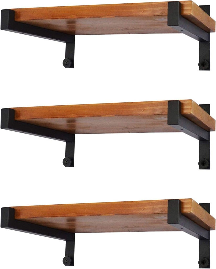 EZYDECOR 6 Pcs Heavy Duty Shelf Brackets 10 Inch Wall Mounted Industrial Metal Shelving Supports with Lip