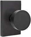 Passage Set, Modern Rectangle Rosette, Modern round Knob, Flat Black