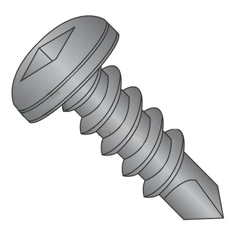 #8 X 1" Self-Drilling Screws/Square/Pan Head/Steel/Black Oxide / #2 Drill Point (Carton: 2,000 Pcs)