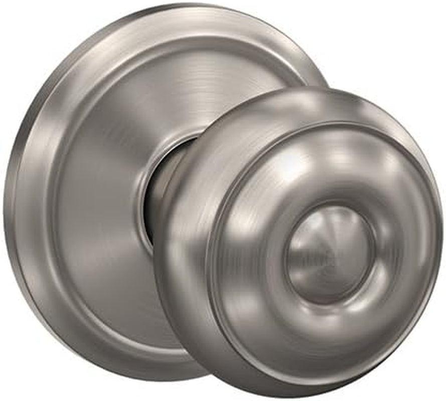 Schlage Custom FC21 GEO 619 ALD Georgian Knob with Alden Trim Hall-Closet and Bed-Bath Lock, Satin Nickel