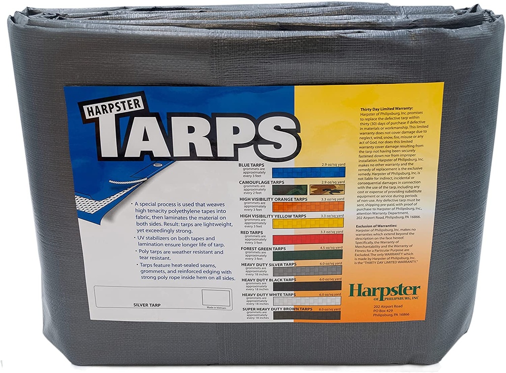 Heavy Duty Silver Tarp 6 OZ, 7'X40'