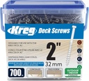 Kreg SDK-C2SS-700 Stainless Steel Deck Screws, 2-Inch, 8 Coarse Thread, Compact Head (700 Count)