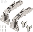 Blum 170 Degree Cabinet Hinges Bundle – Pack of 2 Full Overlay Self Close Door Face Frame Nickel Hinges with 2 Cabinet Bumpers & 8 Screws Lazy Susan Corner Cabinet Hinges Concealed European Hinges