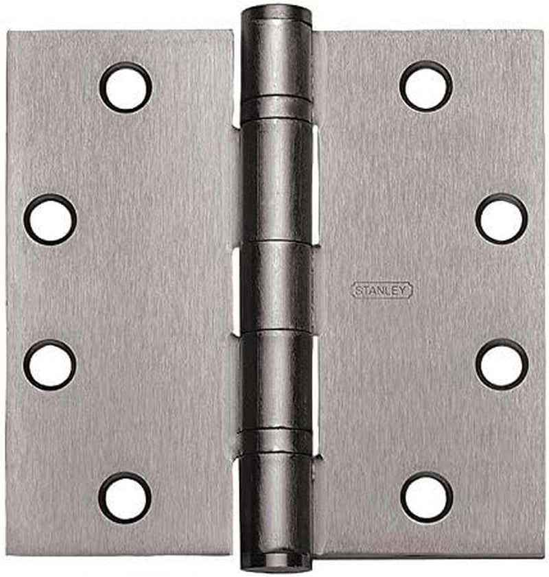 Stanley FBB179 4.5 Inch X 4.5 Inch (Box of 3-Hinges) Ball Bearing Hinges 26D-Satin Chrome Finish