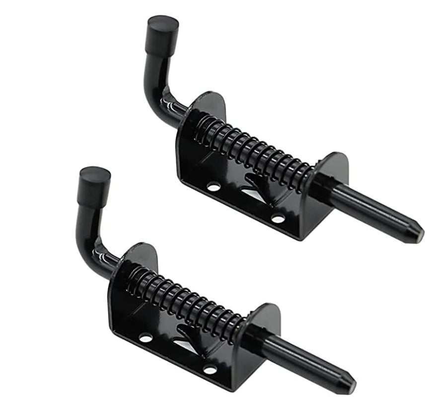 Spring Loaded Barrel Bolt - Door Latch Pin 5 Inch 304 Stainless Steel Metal Lock Barrel Bolt Spring Loaded for Sheds, Stalls, Backyard, Trailers, Garage or Farm, 2 Sets