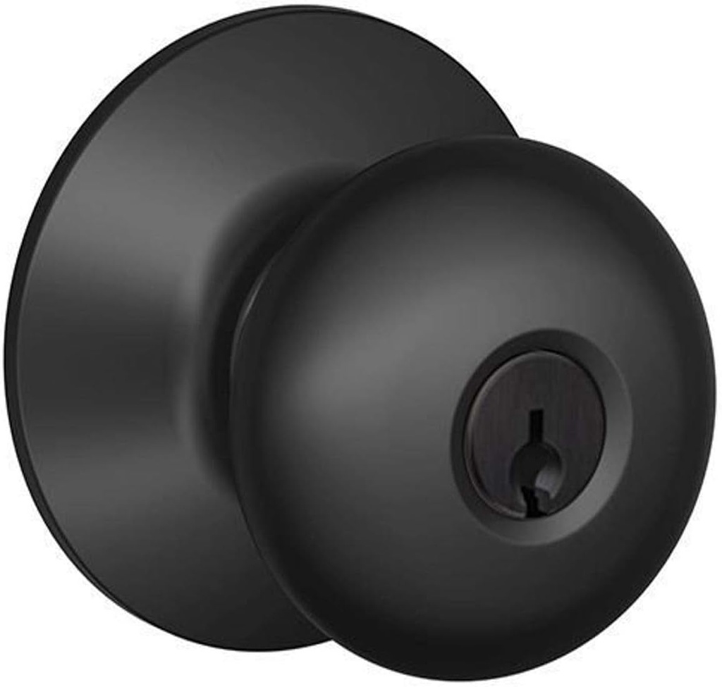 SCHLAGE Lock Company F80PLY622 Plymouth Knob, Matte Black