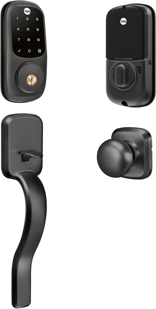Yale Security Yale Assure Lock Touchscreen with Z-Wave with Ridgefield Handleset - Works with Ring Alarm, Samsung Smartthings, Wink, ADT and More, Black