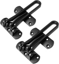 Szhdx Home Security Door Lock, Door Reinforcement Lock Swing Bar Lock， Front Door Locks for Kids, Home Reinforcement Lock for Swing-In Doors, Latch Guard Clasp,Solid Security Loc , (2 Packblack)