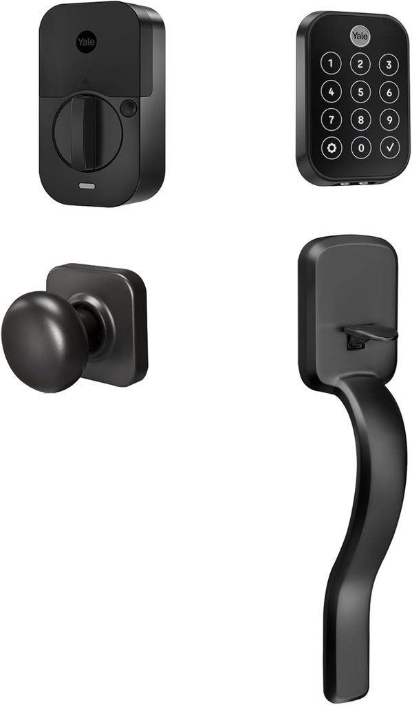 Yale Assure Lock 2 Touch with Wi-Fi and Ridgefield Handle - Key-Free in Black Suede