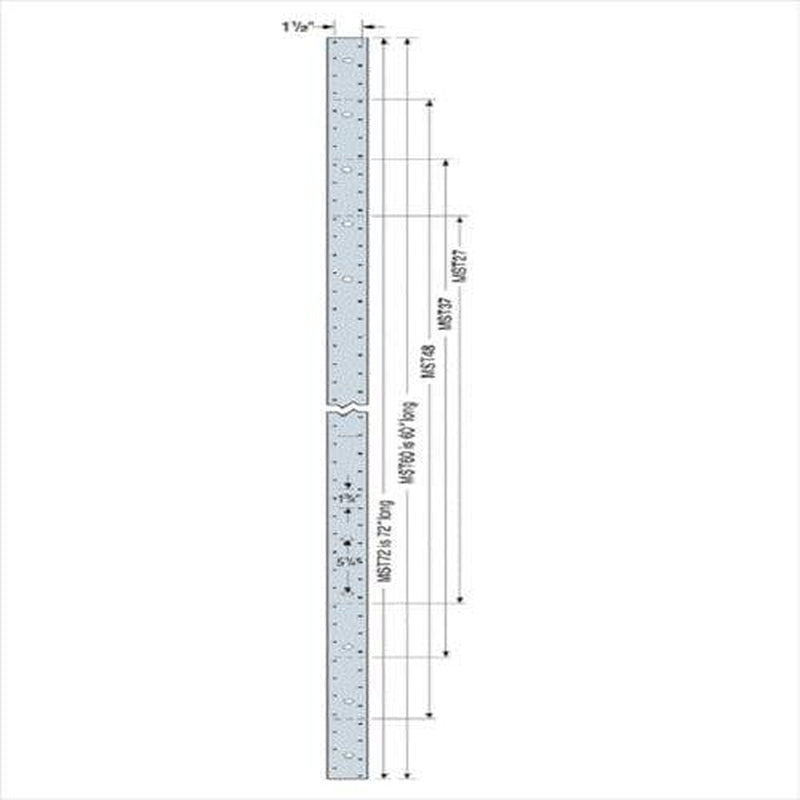 20 Pack Simpson Strong Tie MST37 2-1/16" X 37-1/2" Strap Tie