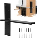 Pehciroe 1 Pack Floating Shelf Bracket, Granite Support Bracket, Heavy Duty Steel Free Hanging Shelf Bracket, T Shelf Bracket with Screws (14 Inch)