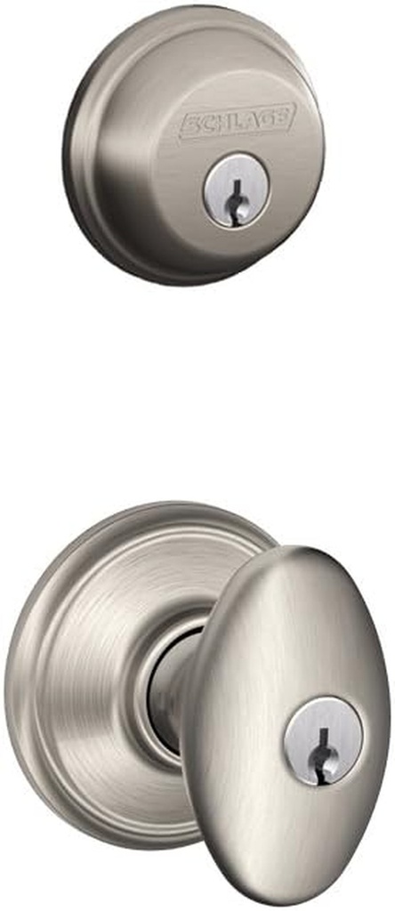 Schlage FB50NVSIE619 SN Siena Entry Combo Satin Nickel Portable Key Lock