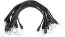 Mytee Products 50 Pack 15" Natural Rubber Tarp Bungee Straps Tie down Cords S Hooks Heavy Duty Ideal for Securing Tarps
