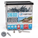 #10 X 2 1/2 Inch 316 Marine Grade Stainless Steel Wood Screws | 350 Pieces T25 Star Drive Type 17 Point | High Corrosion Resistance for Saltwater Coastal Marine Construction by Eagle Claw Fasteners
