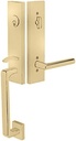 Emtek Products Contemporary Davos Style Single Cylinder Tubular Entry Set 4818 with Right Hand Stuttgard Lever in Satin Brass,2 Backset Sizes Included 2-3/8 In. and 2-3/4 In
